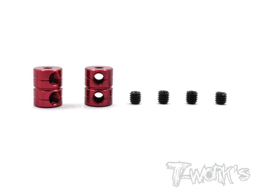 Alu Double Lock 2mm Bore Collar - Red 2pcs
