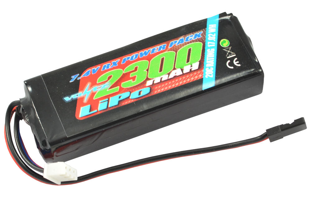 2300mah 2S 7.4V Lipo Battery - Straight