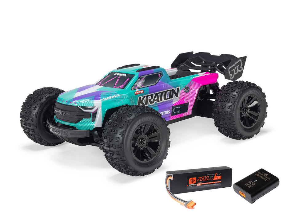 Mini Kraton 3S DSC 4x4 1/16th RTR with Batt/Chg - Teal/Pink