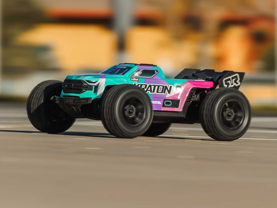 Mini Kraton 3S DSC 4x4 1/16th RTR with Batt/Chg - Teal/Pink