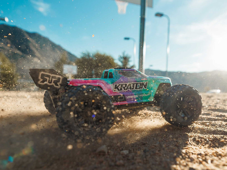 Mini Kraton 3S DSC 4x4 1/16th RTR with Batt/Chg - Teal/Pink