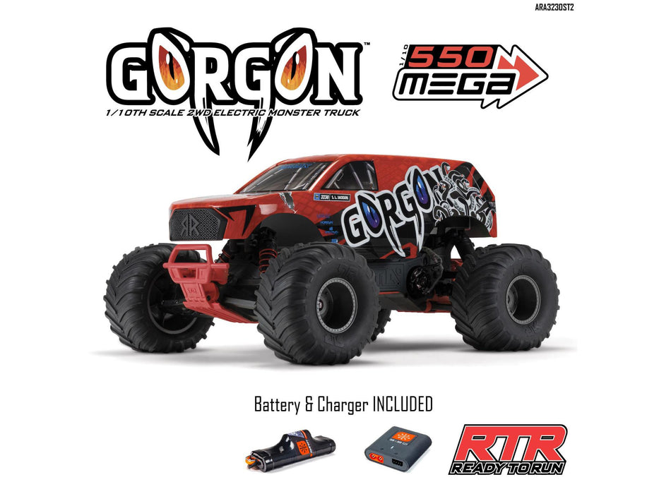Gorgon 2wd MT 1/10th RTR with Battery/Charger - Red