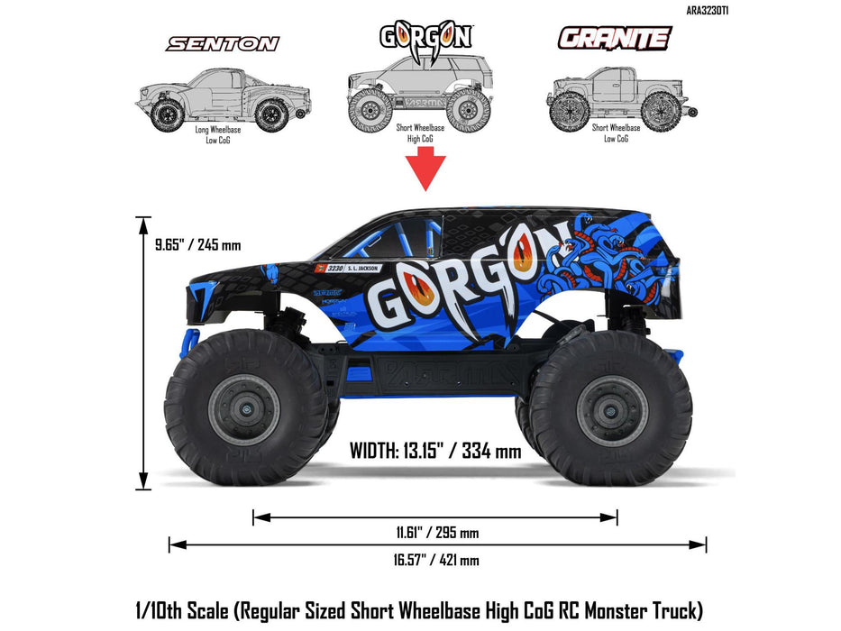 Gorgon 2wd MT 1/10th RTR No Battery/Charger - Blue *