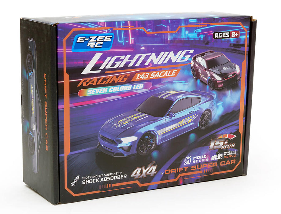 1/43 Lightning GTR 4WD Drift Car w/Gyro- Silver