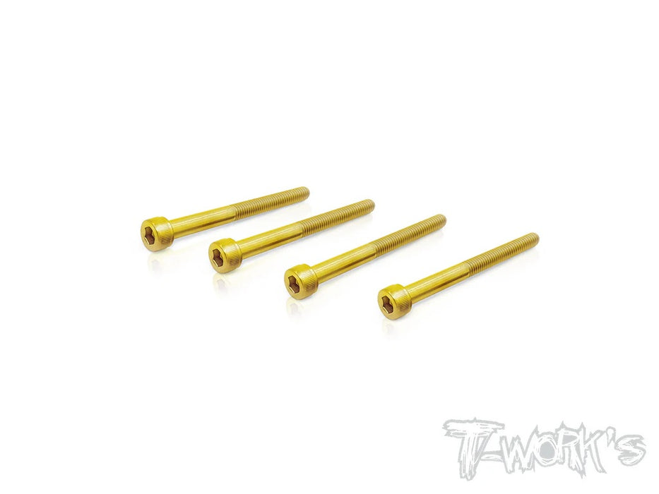 Gold Cap Head Half Thread Screws M3 x 35mm - 4PCS
