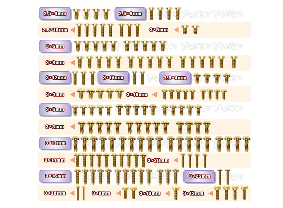 Screw Set for Schumacher CAT L1R - Gold
