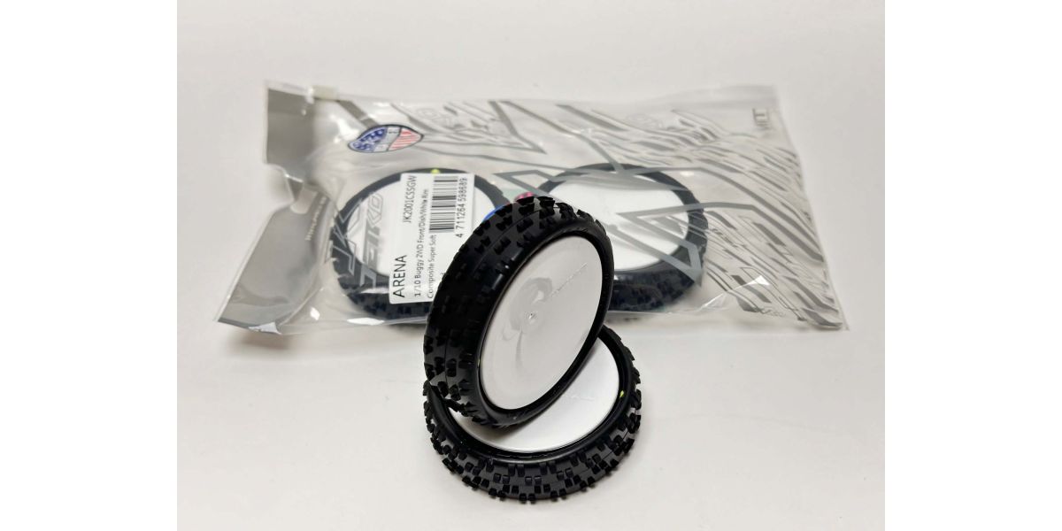 Arena 2wd 1/10th Buggy 2.2 Front Tyre White Wheel - Supersoft