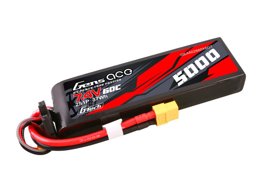 G-Tech Car 2S 7.4v 5000mah 60C Lipo Battery with XT60 Connector