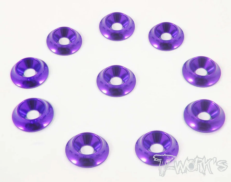 Alu M3 Countersunk Large Diameter Washers 10pcs - Purple