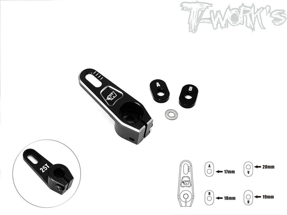 Adjustable Alu Clamping 25T Servo Horn +15mm V2