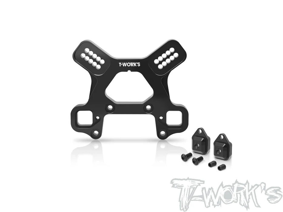 Black Hard Coated Alu Front Shock Tower with Removable Spacer Insert Stand