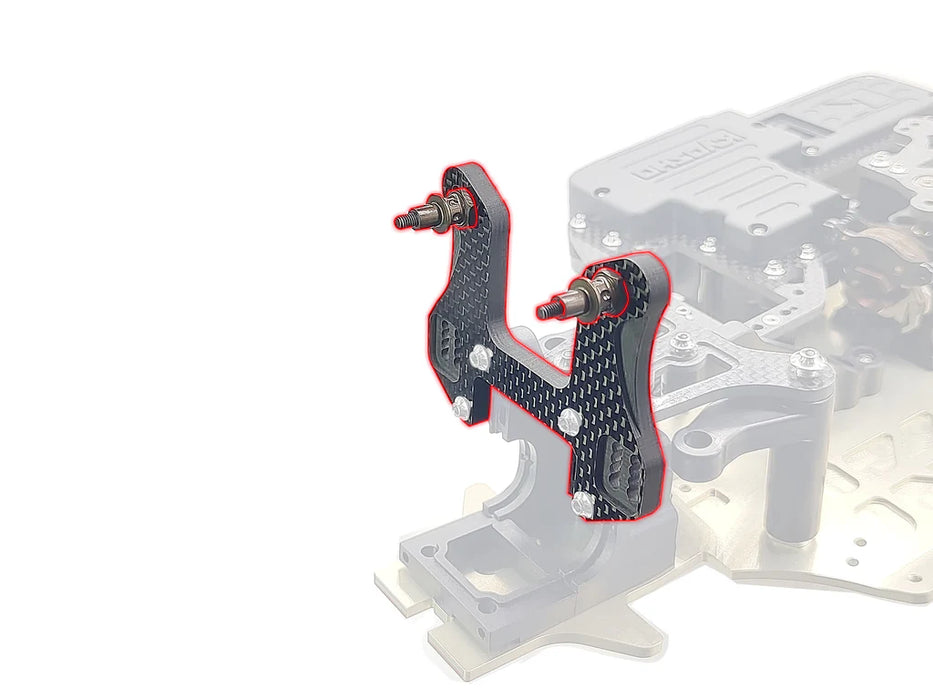 MP11 Graphite Front Shock Tower 5mm with Short Standoffs