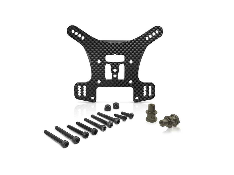 MP11 Graphite Rear Shock Tower 4mm with Short Standoffs