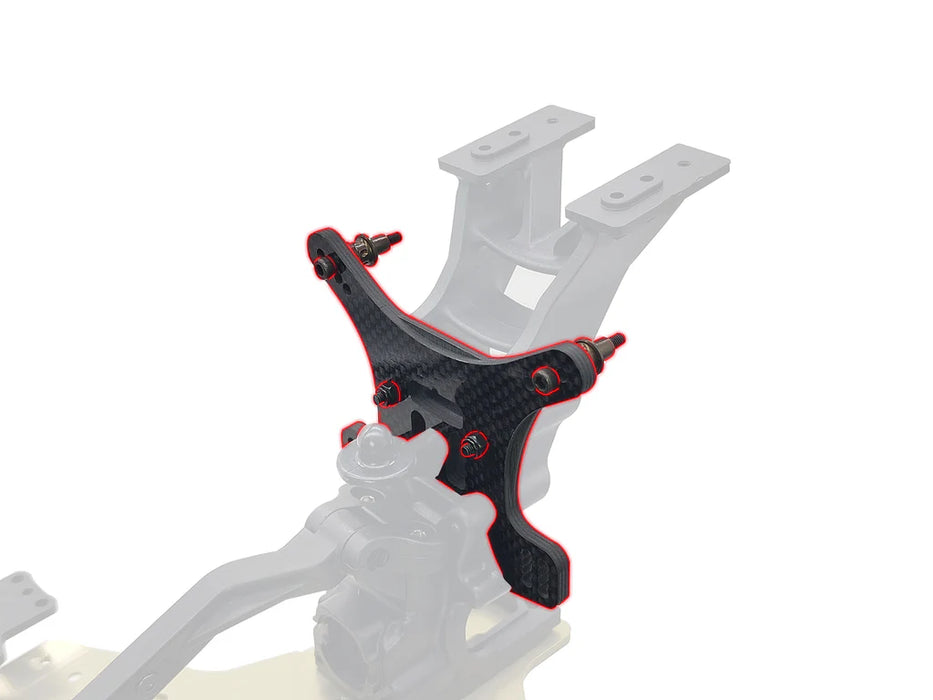 MP11 Graphite Rear Shock Tower 4mm with Short Standoffs