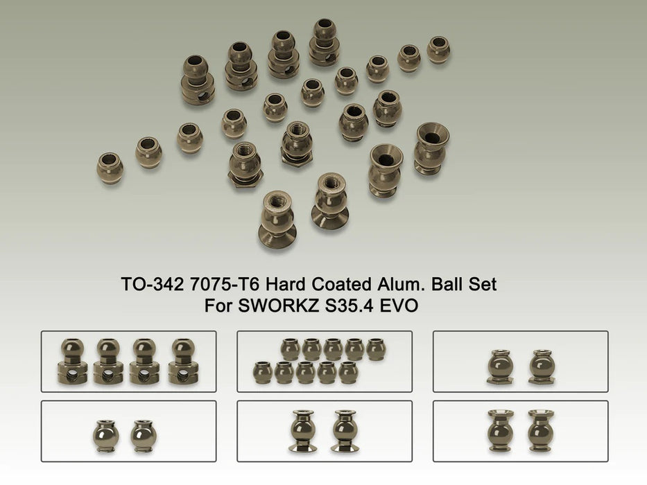 Hard Coated Alu Ball Set for Sworkz S35-4Evo