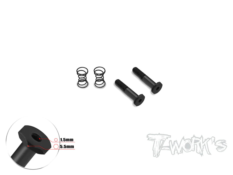 Thin Head Steel Brake Pad Screw 3x15mm with Spring (S) - 2pcs