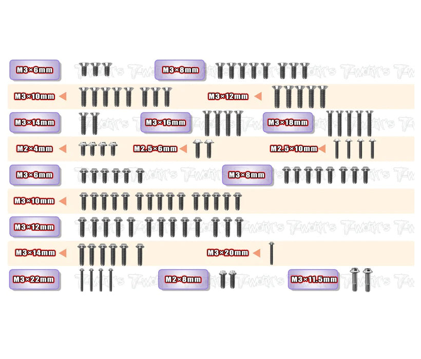 Titanium UFO Head Screw Set for Mugen MSB1