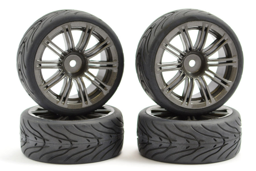 1/10th Street/Tread Tyres 20SP Gun Metal Wheels - Set of 4