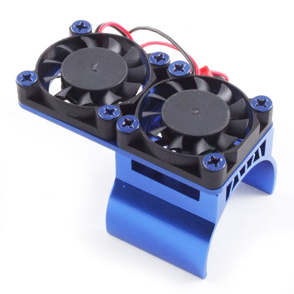 Alu Twin Fan Motor Heatsink Unit - Blue
