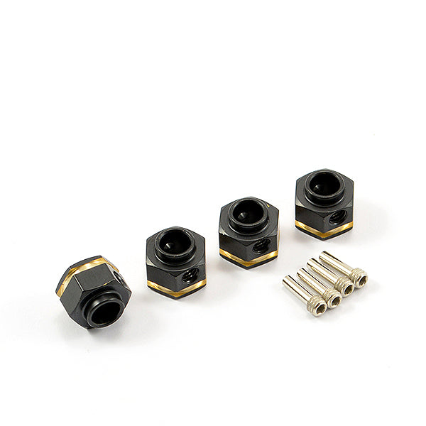 TRX-4 Brass Hex Wheel Hubs V2 +3mm - 4pcs