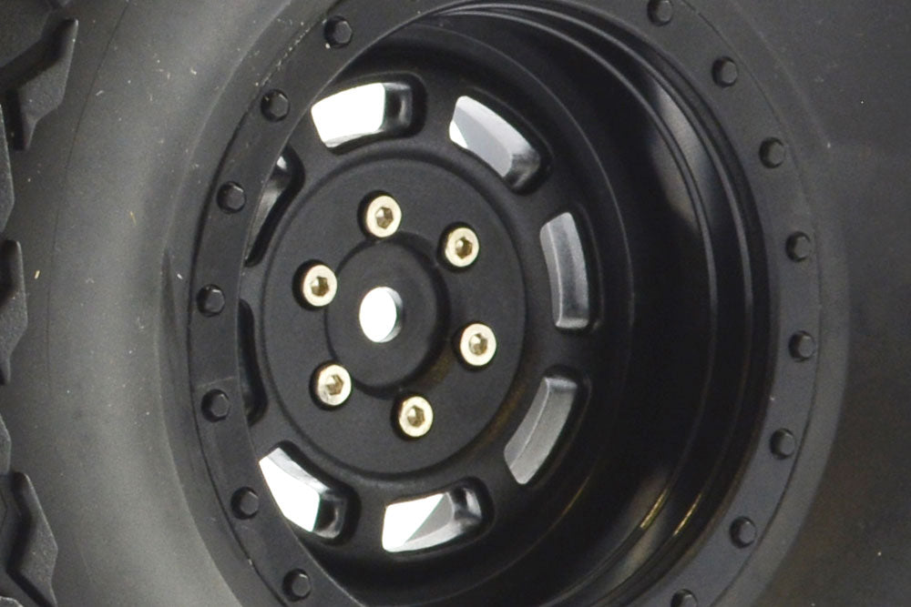 Mauler 2.2" A/T Tyres Pre-glued Black Wheels - 1pr