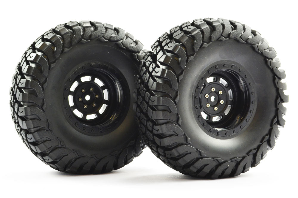 Mauler 2.2" A/T Tyres Pre-glued Black Wheels - 1pr