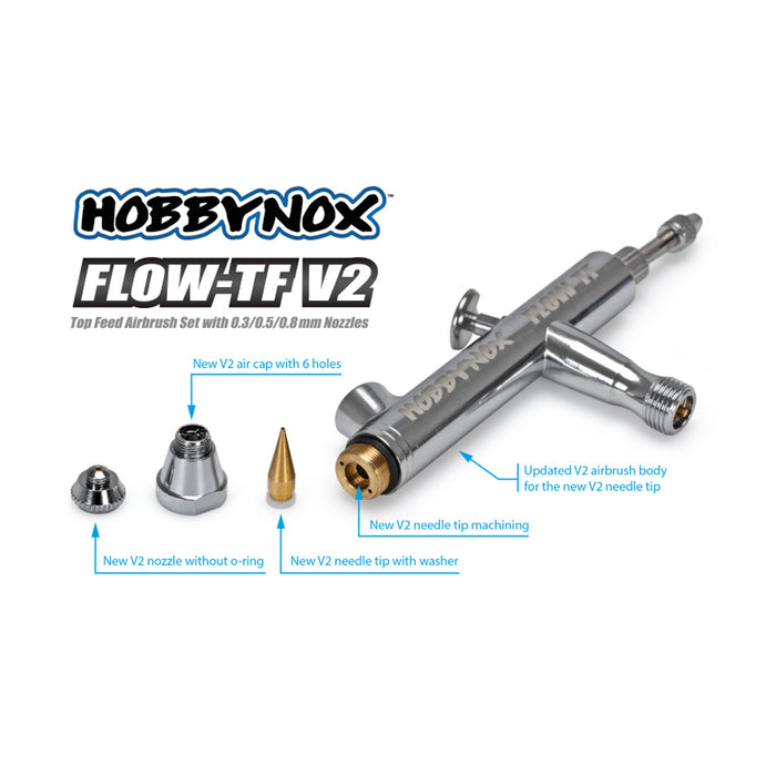 Flow-TF V2 Airbrush Top Feed 0.3/0.5/0.8mm