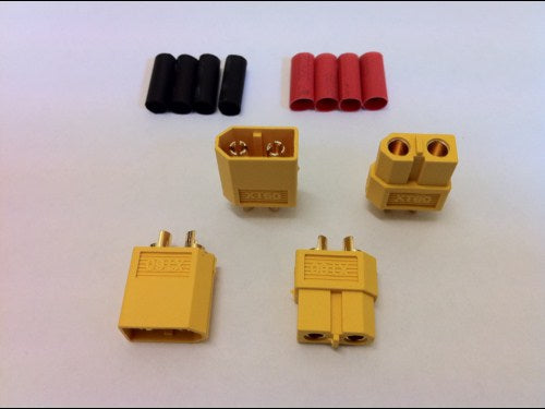 XT60 Connector Set with Heat Shrink - Pack of 2 pairs