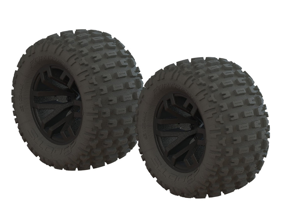 dBoots Fortress MT Tyre Set Glued Black Wheel - 1 pr