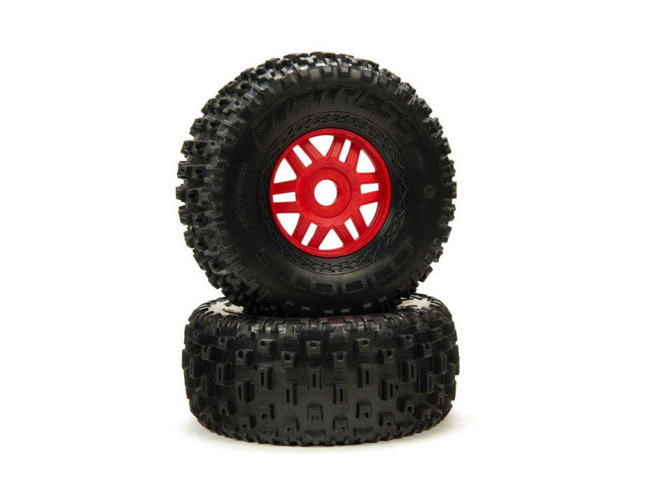 dBoots Fortress Tyre Set Glued on Red Wheels - 1pr