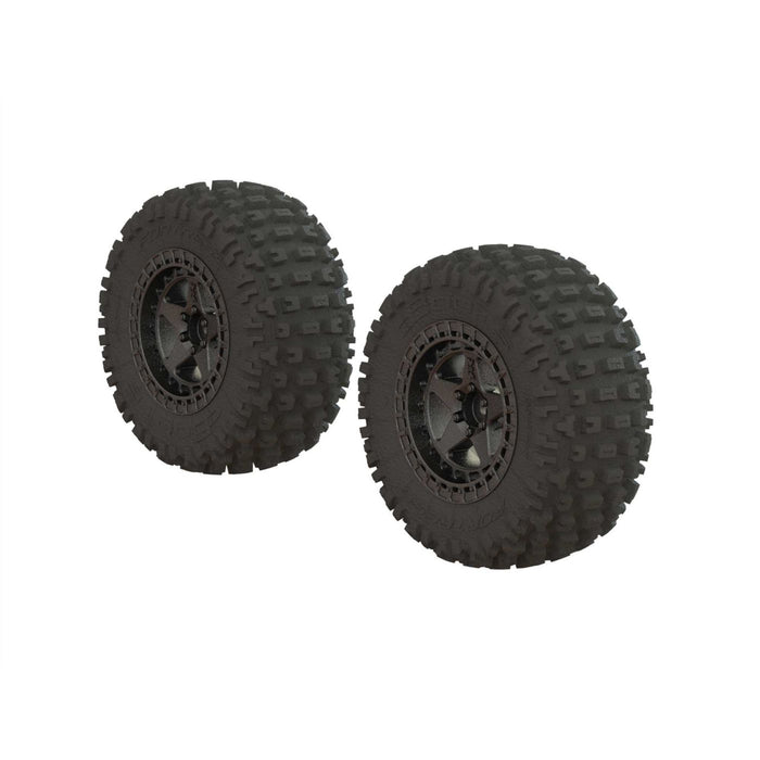 dBoots Fortress SC Tyre Set Glued Gun Metal Wheel - 1 pr