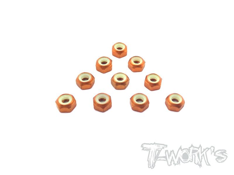 Alu Shock Lock Nuts 3mm - Orange 10pcs