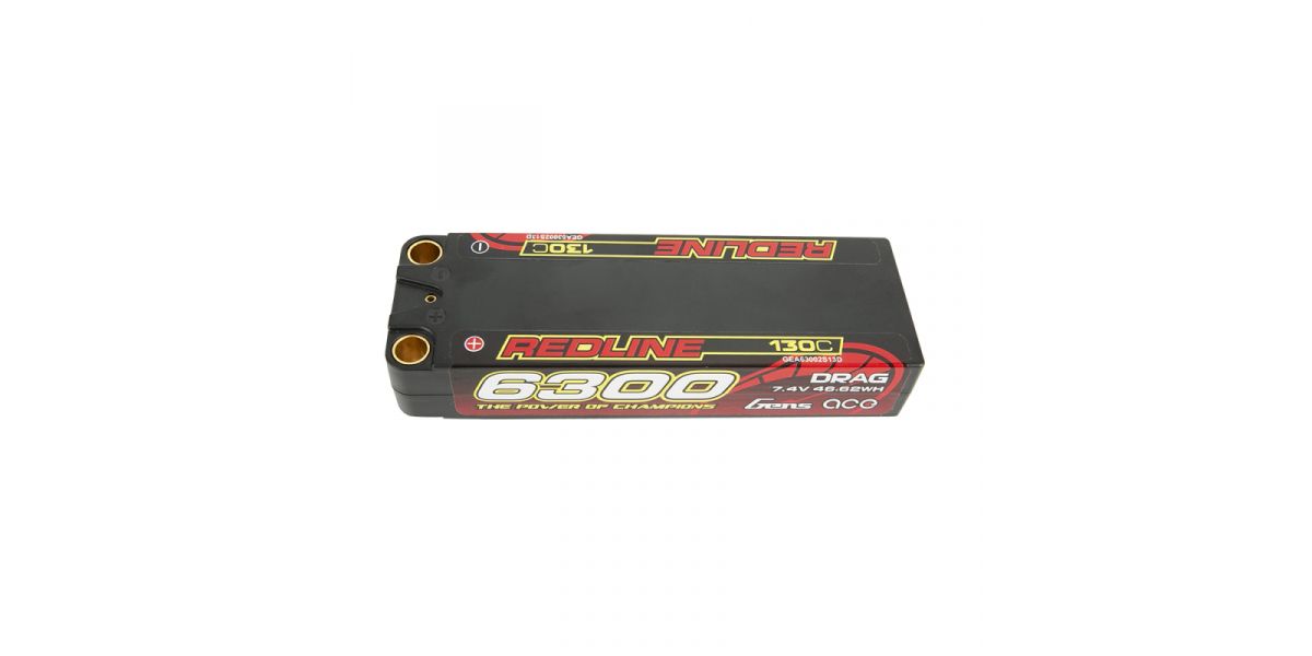 Redline Drag 2S HV 7.4V 130C 6300mah Lipo (8mm)