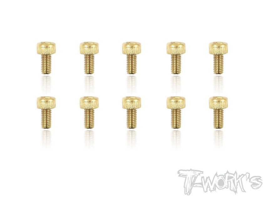 Gold Cap Head Screws M3 x 6mm - 10pcs