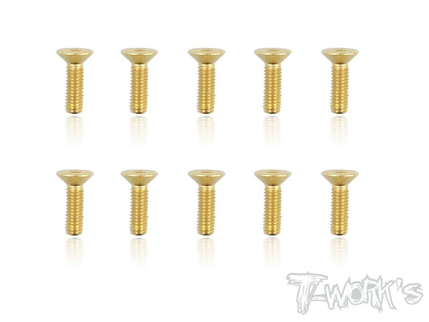 Gold Countersunk Screws M3 x 10mm - 10pcs