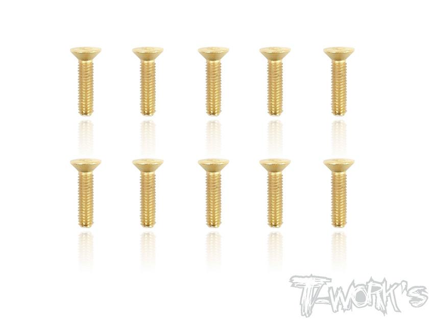 Gold Countersunk Screws M3 x 12mm - 10pcs
