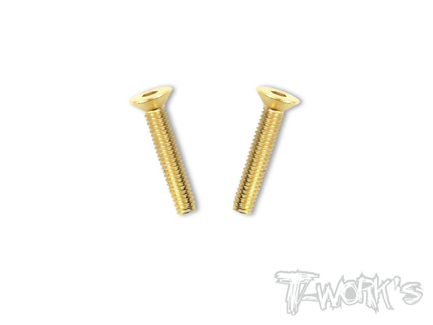 Gold Flat Head / Countersunk Screws M4 x 25mm - 2pcs