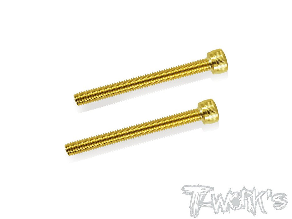 Gold Cap Head Screws M4 x 40mm - 2pcs