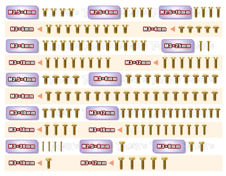 Screw Set for Schumacher CAT - Gold