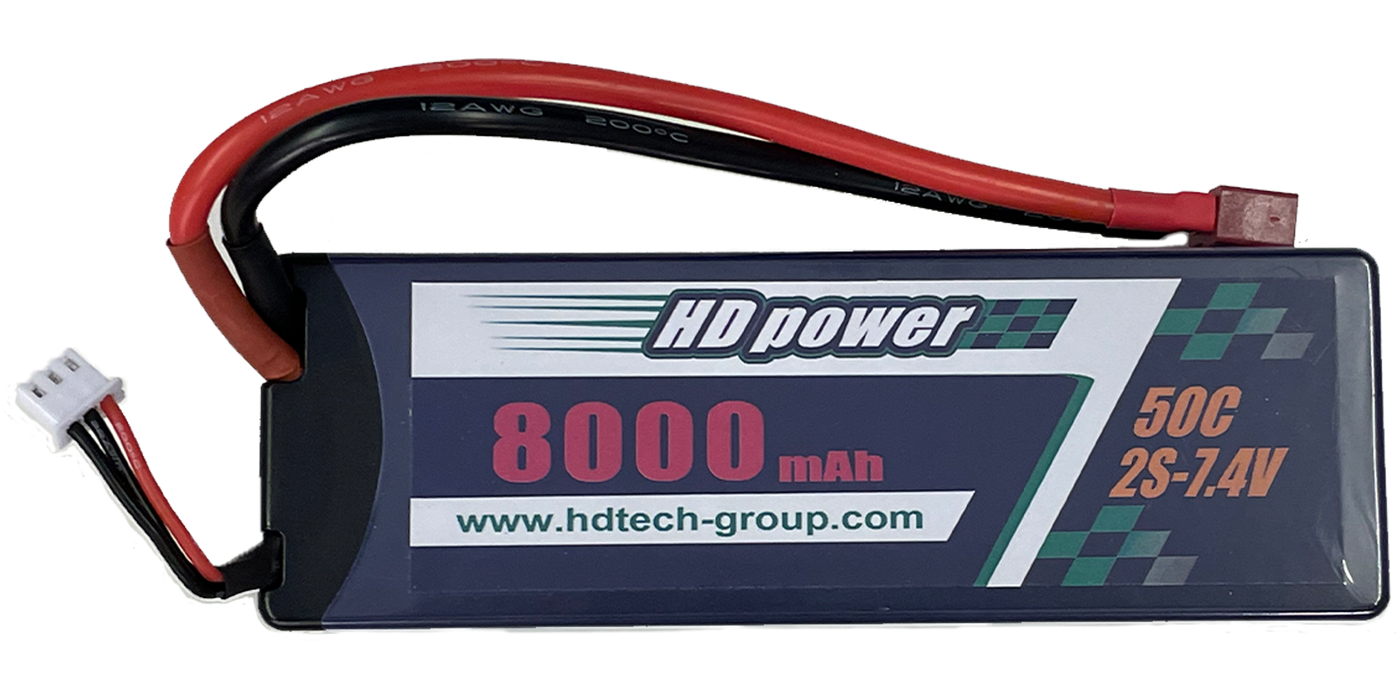 2S 50C 7.4V 8000mah Lipo Battery with Deans Connector