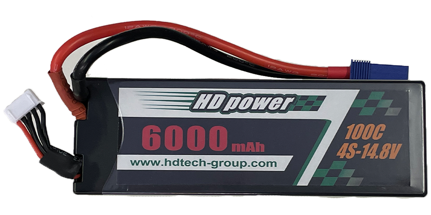 4S 100C 14.8V 6000mah Lipo Battery with EC5 Connector
