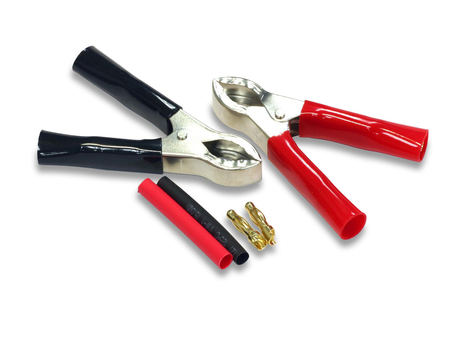 Crocodile Clips with 4mm Gold Connectors - 1 Pair