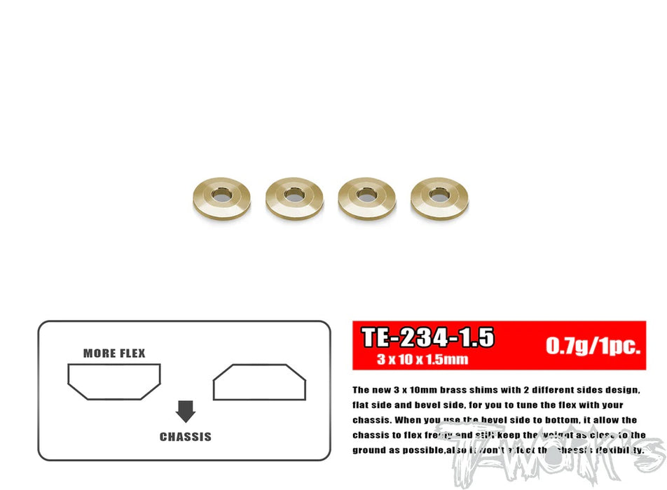 Brass Washer for Suspension Arm 3x10x1.5mm - 4pcs