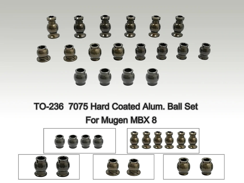 Hard Coated Alu Ball Set for Mugen MBX8 - 18pcs