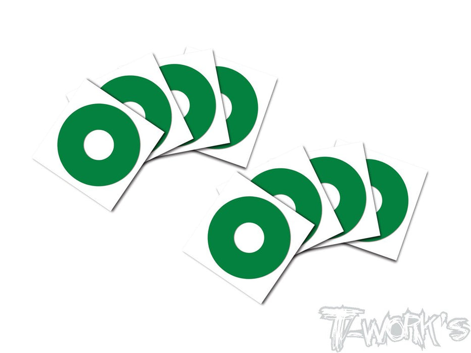 1/8th Buggy Wheel Stickers Green - 8pcs