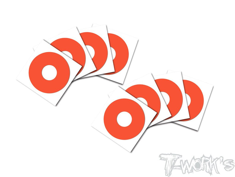 1/8th Buggy Wheel Stickers Orange - 8pcs