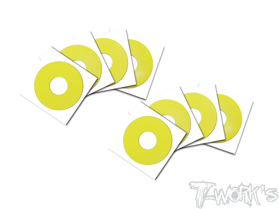 1/8th Buggy Wheel Stickers Yellow - 8pcs