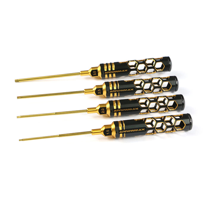 Allen Wrench Set Black & Gold 1.5 / 2.0 / 2.5 / 3.0 x 100mm