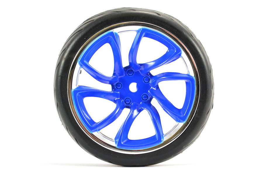 1/10th On Road Street/Tread Tyres Blue/Chrome Wheels - Set of 4