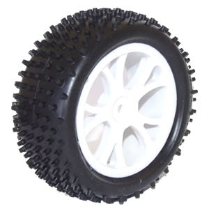 Vantage Front Buggy Tyres Mounted on White Wheels - 1pr